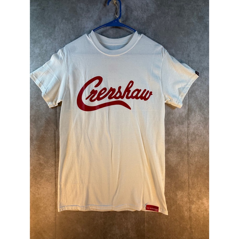 The Marathon Clothing Crenshaw T-Shirt Mens Small White Red Script TMC New